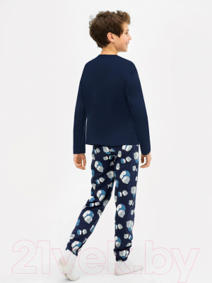 Пижама детская Mark Formelle 563323 (р.122-60-54, синий/пингвины на синем)