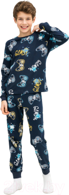 Пижама детская Mark Formelle 563311 (р.134-68, джойстики на темно-синем)