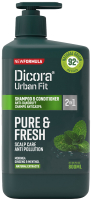Шампунь для волос Dicora Urban Fit Shampoo & Conditioner Pure & Fresh Anti-Dandruff (800мл) - 