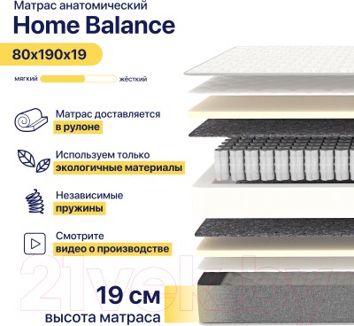Купить Матрас Luna Home Balance 80x190 в Гродно