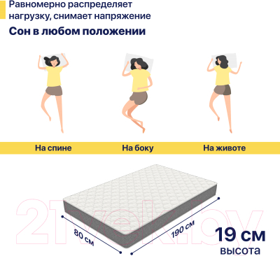 Купить Матрас Luna Home Balance 80x190 в Гродно
