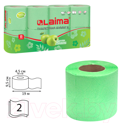 Туалетная бумага Laima 128723 (с ароматом яблока)