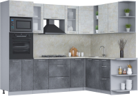 Кухонный гарнитур Интерлиния Мила 1.88x2.6 правая (бетон лайт/бетон портленд/опал светлый) - 