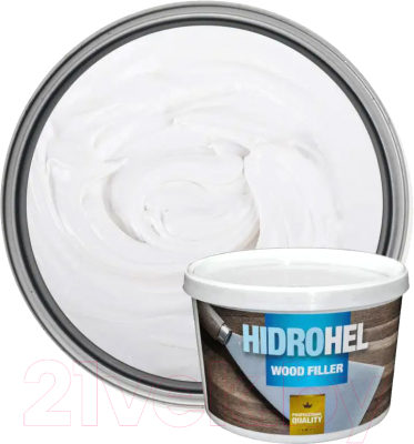 Шпатлевка готовая HELIOS Hidrohel Wood Filler / A00026489 (1кг, белый)