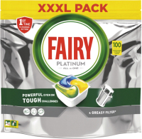 Капсулы для посудомоечных машин Fairy Platinum All in One Лимон (100шт) - 