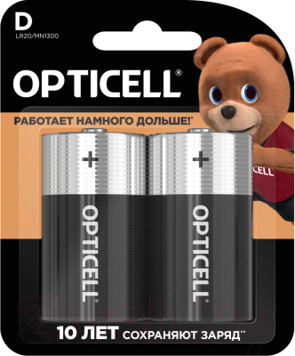 Комплект батареек Opticell Basic D 5051005 (2шт)