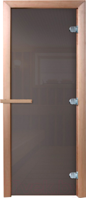 Стеклянная дверь для бани/сауны Doorwood Сумерки 190х70 (графит, коробка хвоя)