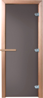 Стеклянная дверь для бани/сауны Doorwood Затмение 180х70 (графит матовый, коробка хвоя) - 