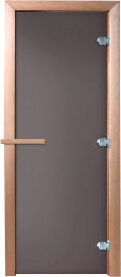 Стеклянная дверь для бани/сауны Doorwood Затмение 180х70 (графит матовый, коробка хвоя)