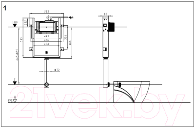 Унитаз приставной с инсталляцией WeltWasser Amberg 404 + Merzbach 002 MT-BL + Amberg RD-BL