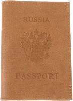 Обложка на паспорт Poshete 604-002NPK-LCM (Dark Camel) - 