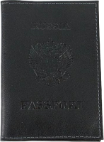 Обложка на паспорт Poshete 604-117LG-BBW (черный) - 