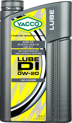 Моторное масло Yacco Lube DI 0W20 (2л)