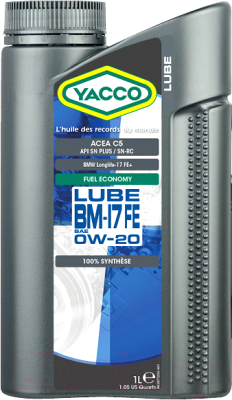 Моторное масло Yacco Lube BM 17 FE 0W20 (1л)