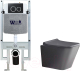 Унитаз подвесной с инсталляцией WeltWasser Amberg 497 ST + Gelbach 041 MT-GR + Amberg RD-BL - 