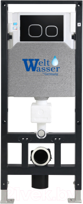 Унитаз подвесной с инсталляцией WeltWasser Amberg 506 + Gelbach 041 GL-WT + Amberg RD-BL