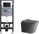 Унитаз подвесной с инсталляцией WeltWasser Amberg 506 + Gelbach 041 MT-GR + Amberg RD-BL - 