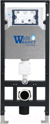 Унитаз подвесной с инсталляцией WeltWasser Amberg 506 + Heimbach 041 GL-WT + Amberg RD-BL