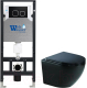 Унитаз подвесной с инсталляцией WeltWasser Amberg 506 + Merzbach 043 MT-BL + Amberg RD-BL - 