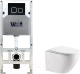 Унитаз подвесной с инсталляцией WeltWasser Amberg 506 ST + Merzbach 043 GL-WT + Amberg RD-BL - 