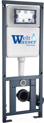 Унитаз подвесной с инсталляцией WeltWasser Erlenbach 004 GL-WT + Marberg 410 + Mar 410 SE MT-BL