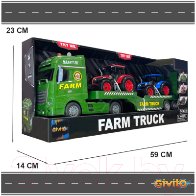 Автовоз игрушечный Givito Транспортер для сельскохозяйственных тракторов / G235-478