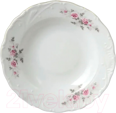 Суповая тарелка Cmielow i Chodziez Камелия / OMD002-OK01490 (бледная роза отводка золото)