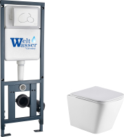 Унитаз подвесной с инсталляцией WeltWasser Marberg 410 + Gelbach 004 MT-WT + Mar 410 RD GL-WT - 