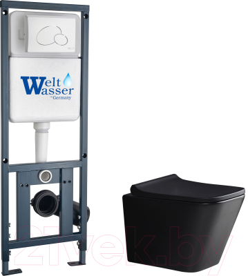 Унитаз подвесной с инсталляцией WeltWasser Marberg 410 + Gelbach 041 MT-BL + Mar 410 RD GL-WT