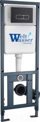 Унитаз подвесной с инсталляцией WeltWasser Marberg 410 + Heimbach 041 GL-WT + Mar 410 SE MT-BL