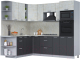 Кухонный гарнитур Интерлиния Мила Лайт 1.88x2.4 левая (бетон лайт/антрацит/опал светлый) - 