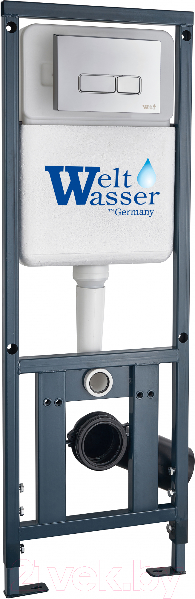 Унитаз подвесной с инсталляцией WeltWasser Marberg 410 + Merzbach 043 GL-WT + Mar 410 SE CR