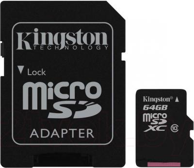 Карта памяти Kingston microSDXC (Class 10) 64GB + адаптер (SDCX10/64GB) - общий вид
