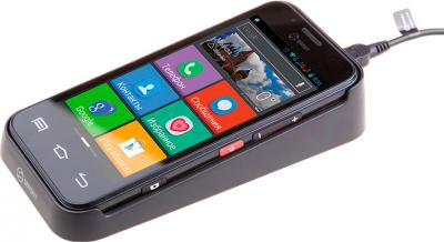Смартфон Senseit L301 (черный) - с настольной зарядкой