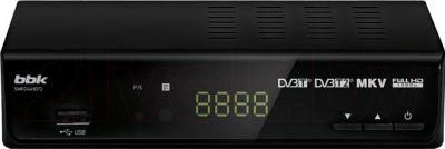 Тюнер цифрового телевидения BBK SMP244HDT2 (черный) - общий вид