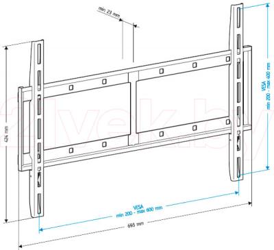 Кронштейн для телевизора Holder LCD-F6607-B - габаритные размеры