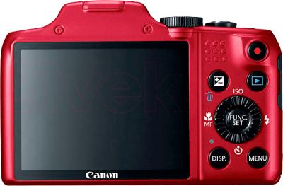 Компактный фотоаппарат Canon PowerShot SX170 IS Kit (Red) - вид сзади