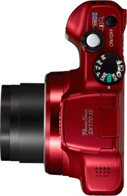 Компактный фотоаппарат Canon PowerShot SX170 IS Kit (Red) - вид сверху