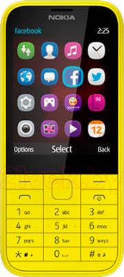 Мобильный телефон Nokia 225 Dual (желтый) - общий вид