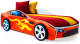 Стилизованная кровать детская Бельмарко Бондмобиль с подъемным механизмом и матрасом / 555 (красный) - 