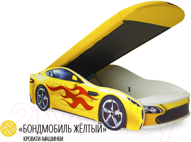 Стилизованная кровать детская Бельмарко Бондмобиль / 556 (желтый)