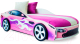 Стилизованная кровать детская Бельмарко Бондмобиль с подъемным механизмом и матрасом / 558 (розовый) - 