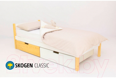Односпальная кровать детская Бельмарко Skogen classic / 583 (бежевый/белый)