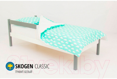 Односпальная кровать детская Бельмарко Skogen classic / 581 (графитовый/белый)