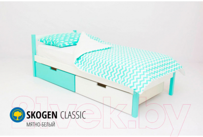 Односпальная кровать детская Бельмарко Skogen classic / 582 (мятный)