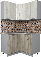 Кухонный гарнитур Интерлиния Мила Лайт 1.2x1.2 (дуб белый/дуб серый) - 