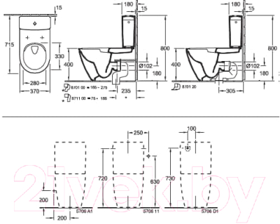 Унитаз подвесной Villeroy & Boch Subway 5617-R0-R1