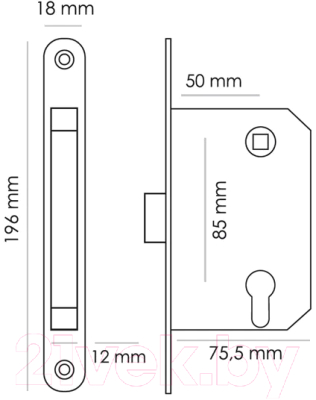 Защелка врезная с фиксацией Morelli 1885P-U IB