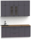 Кухонный гарнитур Интермебель Лион-5 В-1 2м (графит софт/дуб флагстаф темный) - 