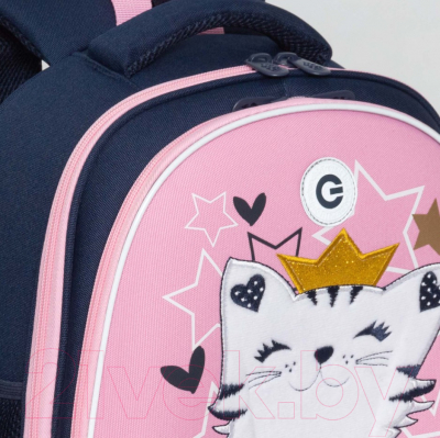 Школьный рюкзак Grizzly RAz-486-3 (синий/розовый)